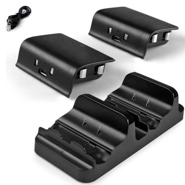 Ladestation til Xbox One til to controllere - med batterier【co】