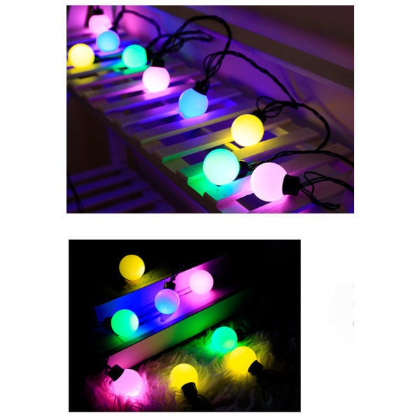 Ljusslinga med stickkontakt, 5 m, 20 LED-lampor, vattentät, 8 lägen, julbelysning för utomhus/inomhusbruk, för festdekorationer
