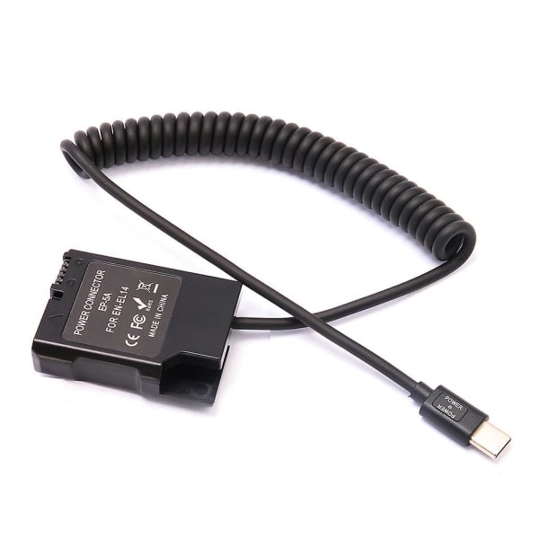 EN-EL14 Dummy Batteri USB-C Koblingsadapter Dummy Batteri Par