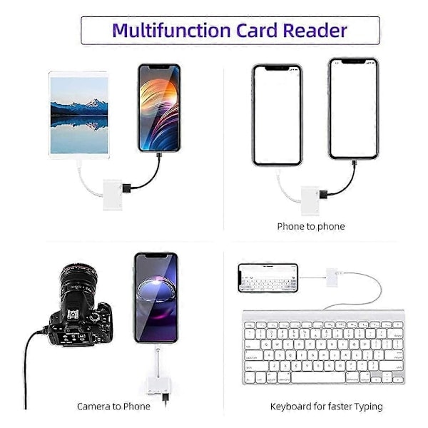 USB C - Micro-SD TF -muistikortinlukija, 3-in-1 USB-kamerakortinlukija-adapteri Galaxy S10/S9:lle jne.
