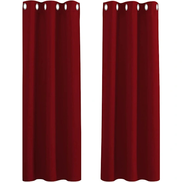 2 blendingsgardiner (røde 132*45cm)[CO]
