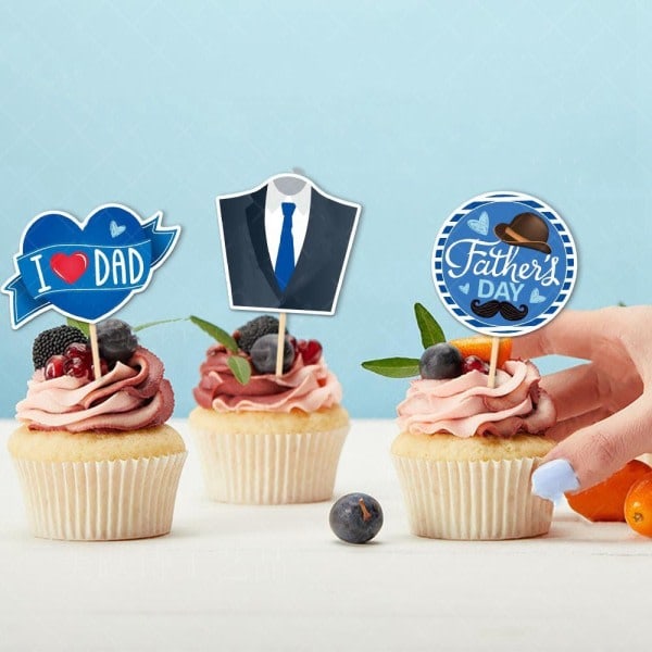 24 stk. Gratulerer med farsdagen Kake Toppers Pappa Papir Bokstaver Print 24 stk.