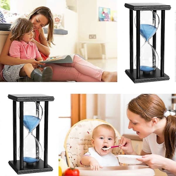 30 minuters timglas - Blå träram ornament sandtimer för dekoration
