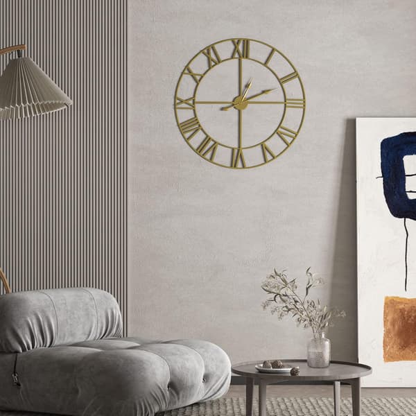 Large Round Metal Wall Clock, Retro Style, Silent, No Ticking