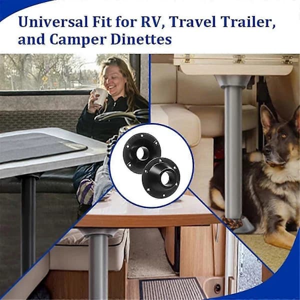 2-pack RV bordsbas, RV piedestal bordsbasfläns, ällt bordsbensbasfäste, bordsgolvfäste[CO]