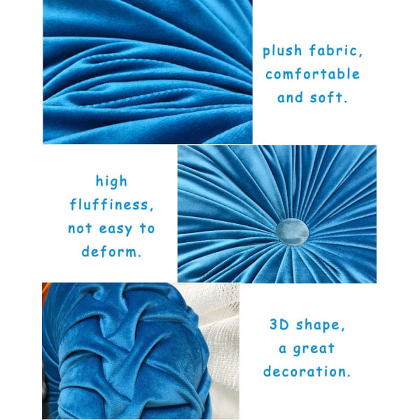 Dekorativ 3D-pumpe rund fløyelspute for sofa