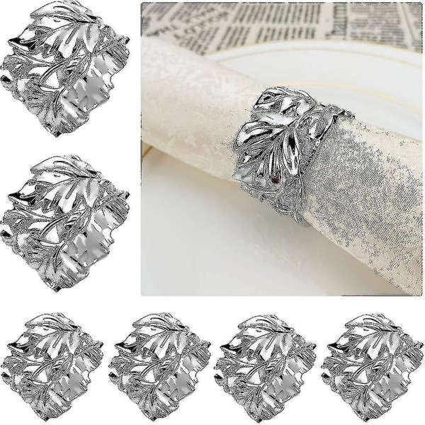 6 Pack Napkin Rings,napkin Rings,leaf Napkins Rings