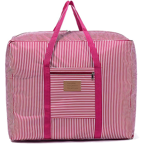 Vattentät tjock stor förvaringsväska 600D Oxford Organizer Resväska för filtar, täcke, kuddar, kläder, flytt, hem (Rosa, Medium) Medium
