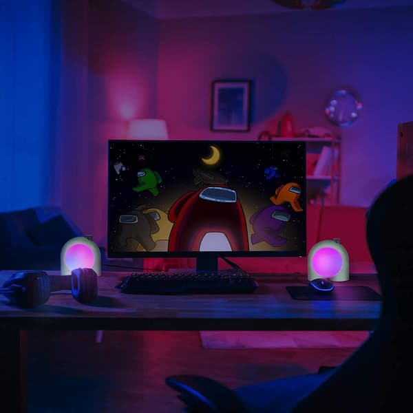 Trådløs smart bordlampe, programmerbar omgivelsesbelysning med RGB