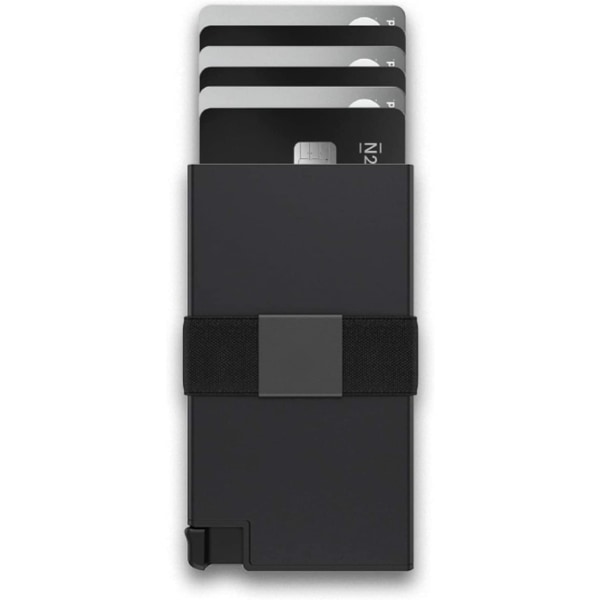 Korthållarplånbok | RFID-plånbok för män och kvinnor | Smal & minimalistisk plånbok i aluminium med pop up-korthållare