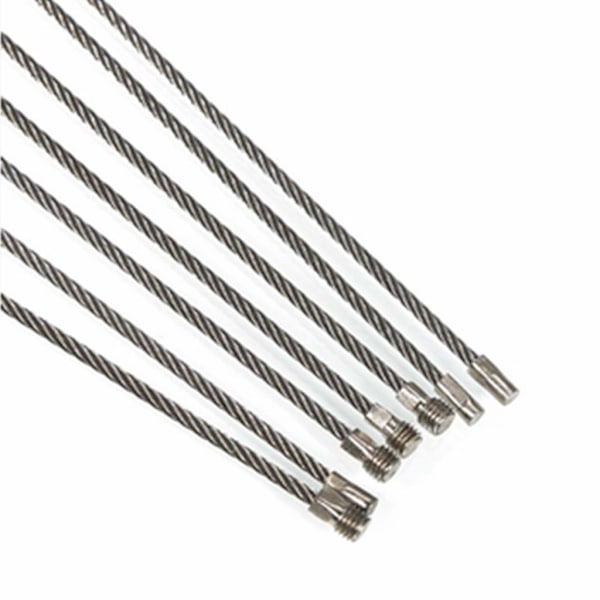 Wire nøglering kabel (10 stk.) Tyk rustfrit stål nøglering wire loops med sikker skruelås til ophængning af bagagemærker