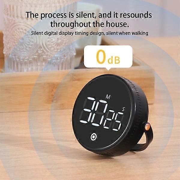 Kjøkkentimer LED Digital elektronisk timer med magnetfeste Svart[CO]