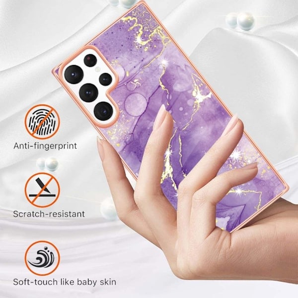 Samsung Galaxy S23 Ultra Kuori Marmori TPU Lila
