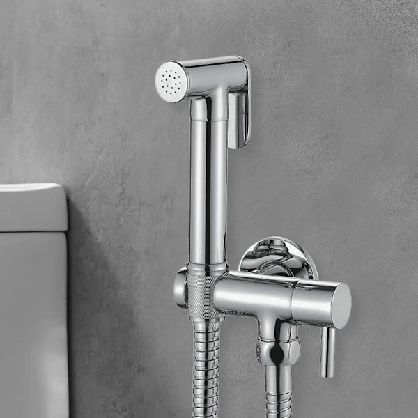 WC-sæt med fleksibel holder, bruser, krom, sølv‘-MM[CO]