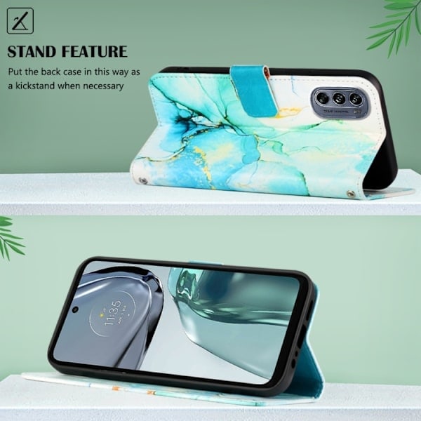 Motorola Moto G62 5G Etui Marmor Grøn