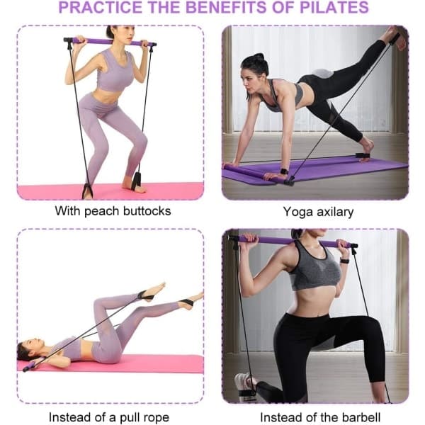 Justerbar Pilatesstång för Elastisk Styrketräning och Formning
