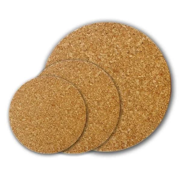 Korkunderlägg 3-pack runda Natur