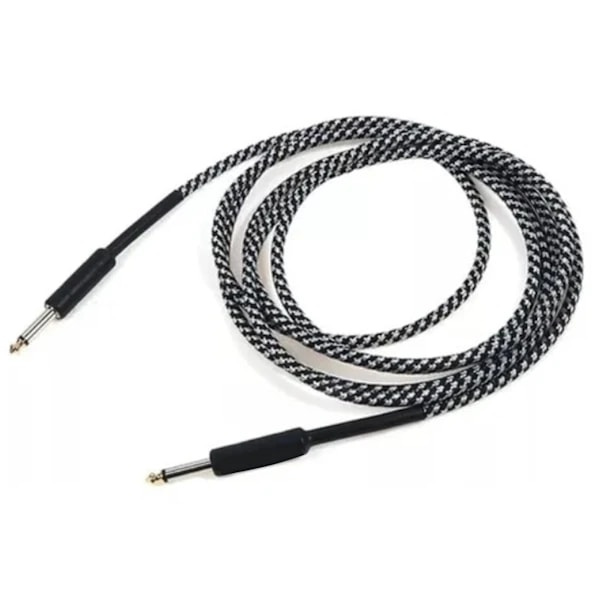 Gitarrbrusreducerande kabel Svart Vit 3m Koppartråd Gitarr Instrumentkabel för Prestanda[co]