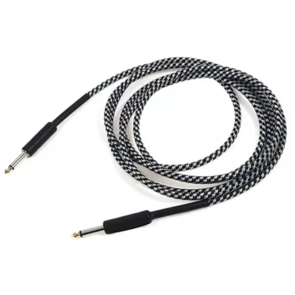 Guitar Støjreducerende Kabel Sort Hvid 3m Kobbertråd Guitar Instrumentkabel til Performance[co]