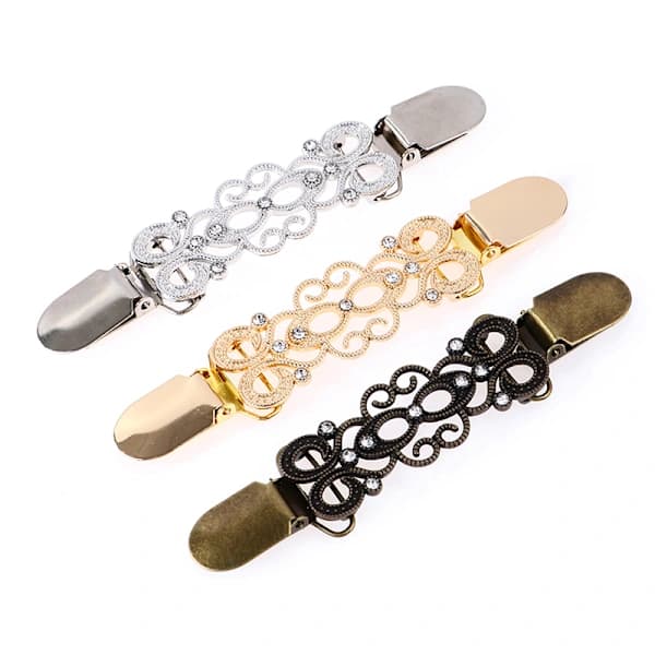 Tröja Kofta Clip Duckbill Clip Tröjnål Brosch Krage Silver Silver Silver[CO]