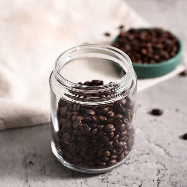 Oppgraderte Mason Jar Glasskrukker, 6-pakning, 473 ml, med stablebare lufttette lokk, for Overnight Oats, salater, snacks, pudding, yoghurt, kaffe og ...