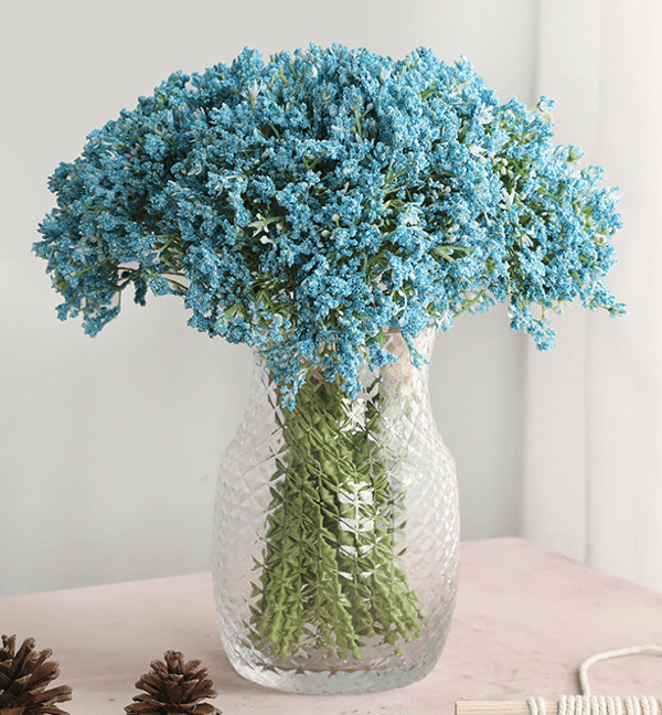 12 stk bryllupsdekorasjon stil håndbukett myk lim touch stjerner blå kunstige blomster