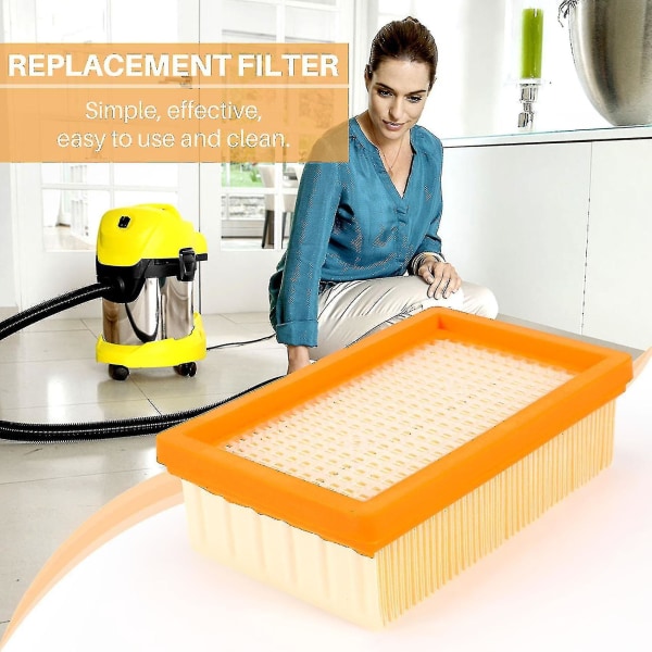 3 kpl:n pölynimurin suodattimen vaihto Karcher Flat-pleated Mv4 Mv5 Mv6 Wd4 Wd5 Wd6 P Premium W