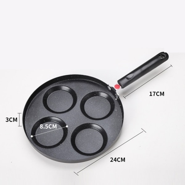 Fyrkoppars äggpanna, Maifan sten non-stick panna, multifunktionell omelettpanna, kompatibel med alla värmekällor