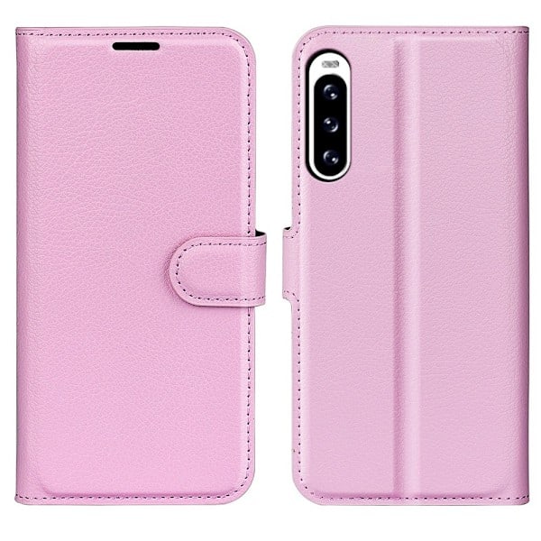 Sony Xperia 10 V Litsi Lompakkokotelo Vaaleanpunainen