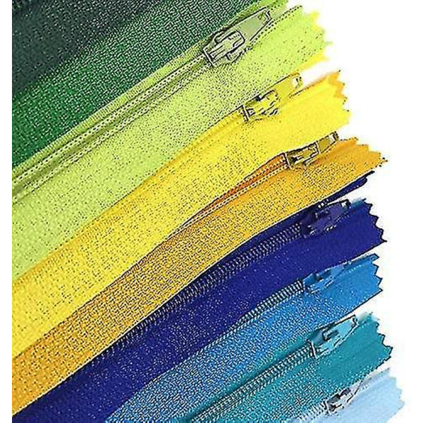 100 stk 40cm flerfarget nylon spiralglidelåser for sying og håndverk