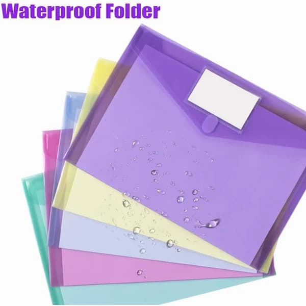 10-pakning plastkonvolutter Polykonvolutt, A4 Snap File Bag Color sid[CO]