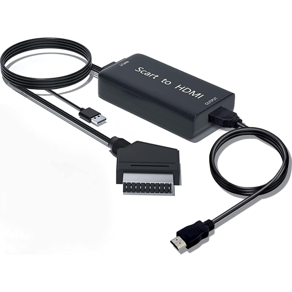 kompatibel Scart till HDMI-omvandlare med HDMI-kabel，1 st