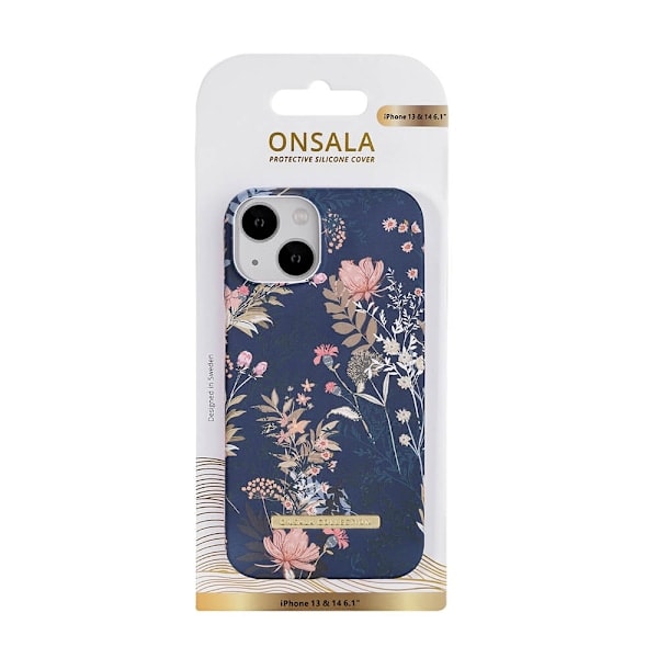 ONSALA iPhone 13 / 14 Kuori Tumma Kukka