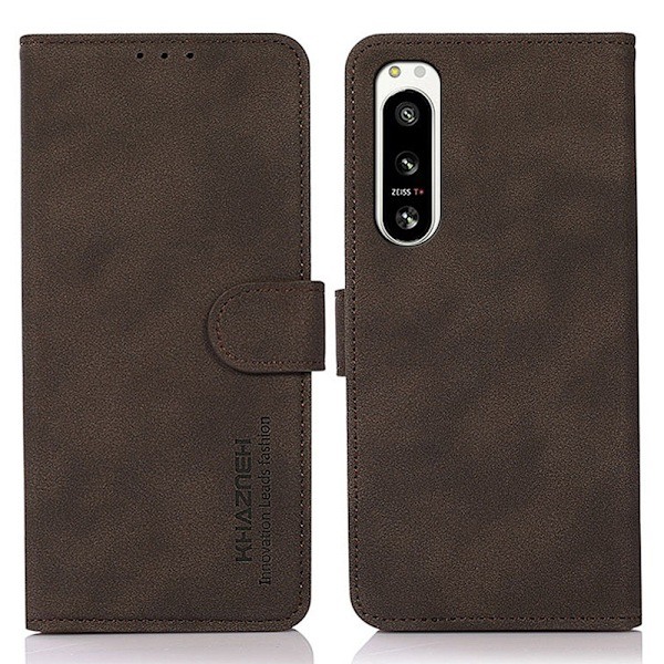 KHAZNEH Sony Xperia 5 IV Etui Retro Læder Brun
