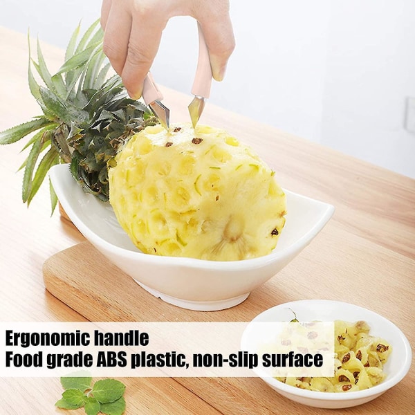 Kernehusfjerner, V-formet frøfjerner Jordbærhuller Rustfrit stål Ananas Frugt skræller Tomat Kartoffel Ananas Øje Kernehusfjerner Værktøj Køkken Gadget