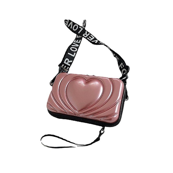 Kvinnor 6,5 tum Hjärta Solid Trunk Telefonväska Crossbody Väska, 1 st-rosa