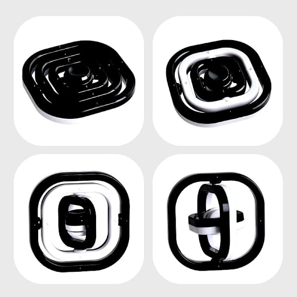 3D oändlig flip svart och vit fingergyro kreativ fingertoppsgyro dekompressionsleksak