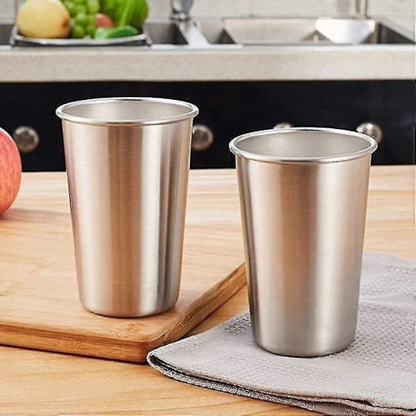 6-pack drickskoppar i rostfritt stål 350 ml Lättvikt återanvändbar för camping picknick kaffe te silver