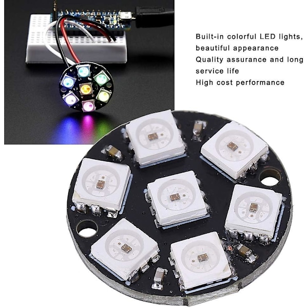10 stk Led-lampepanel Praktisk rund ring Led-driverutviklingskort Kontrollkrets Farge Lys Cjmcu 7 Bit Ws2812 5050 Rgb