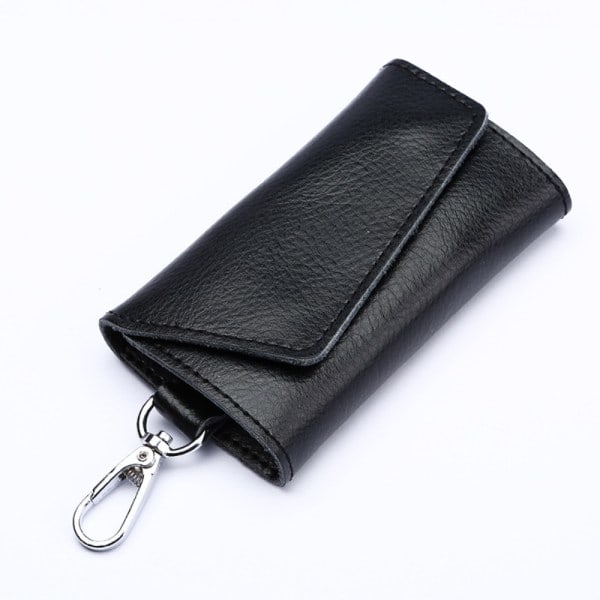 Leather Wallet Key Case Card Holder Coin Bag Car Key Pack Key Case Keychain Bag black