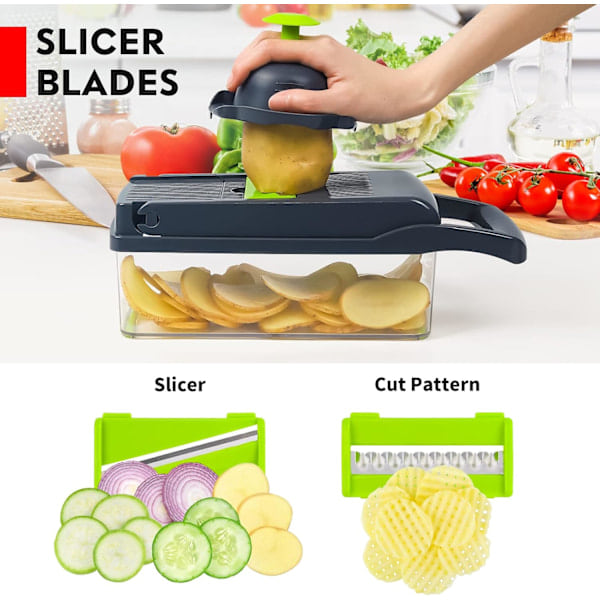 Vegetable Chopper, Professional Onion Chopper, 14 in 1 Multifunctional Food Chopper, Vegetable Slicer