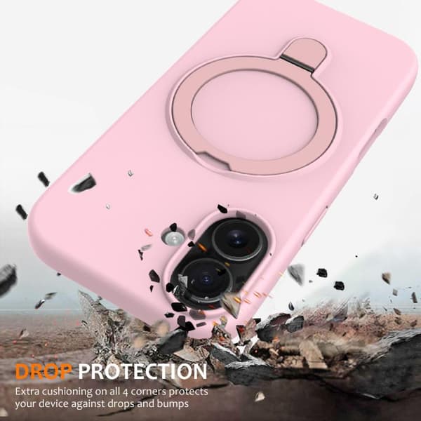 iPhone 17 Cover - Flydende Silikone med MagSafe Magnetisk Ringholder