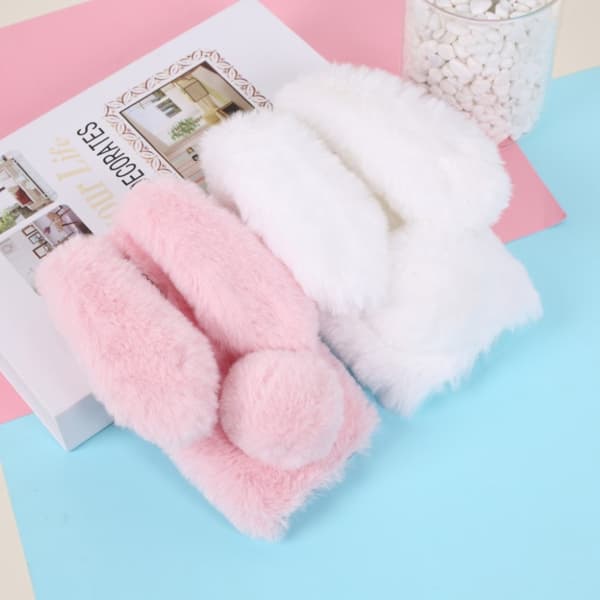 Fluffy Rabbit iPhone 12 Mini skal - Rosa Rosa pink