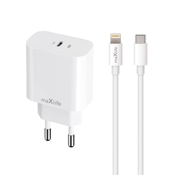 iPhone hurtiglader 20W + ladekabel med USB-C til Lightning