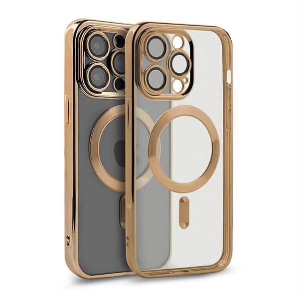 Luxury Mobile Case with Magsafe iPhone 15 Pro Max - Gold Guld gold