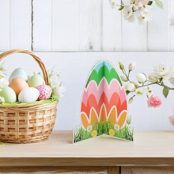 Easter Party Supplies Paper Egg Ornaments for Spring Decorations 6 Pcs