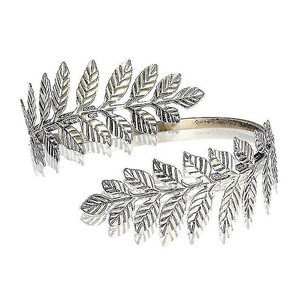 Metallisk gresk-romersk laurbærblad armbånd armbånd overarm mansjett armring H