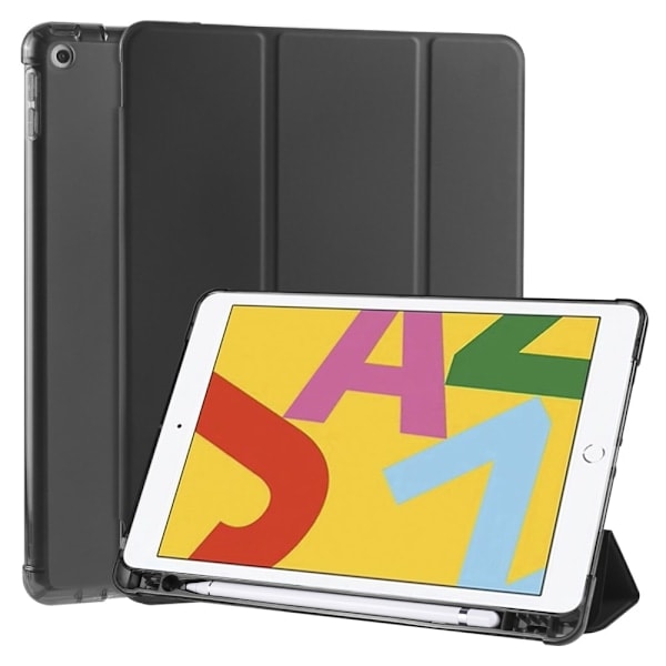iPad 10.2 2019/2020/2021 Kotelo Tri-Fold Kynätelineellä Musta Musta