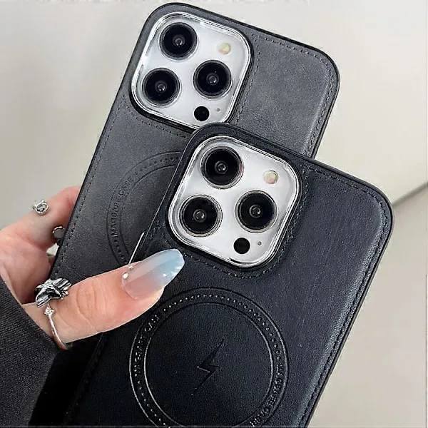Sidolæder Magsafe Telefoncover til iPhone 15 Pro Max[co]