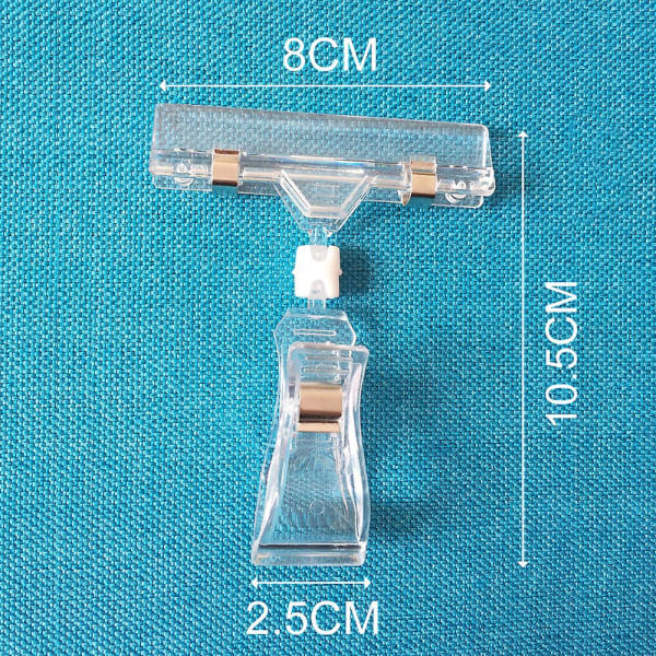 Etikettklämmor, Roterbara Plastklämmor i Clip-Stil Varukortsskylt Transparent Anteckningskortfixering Pappershållare Prislappsklämma för Marknad He...